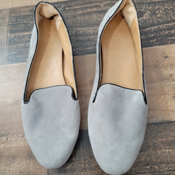J. Crew Shoes - 10 J Crew Dove Gray Leather Flats